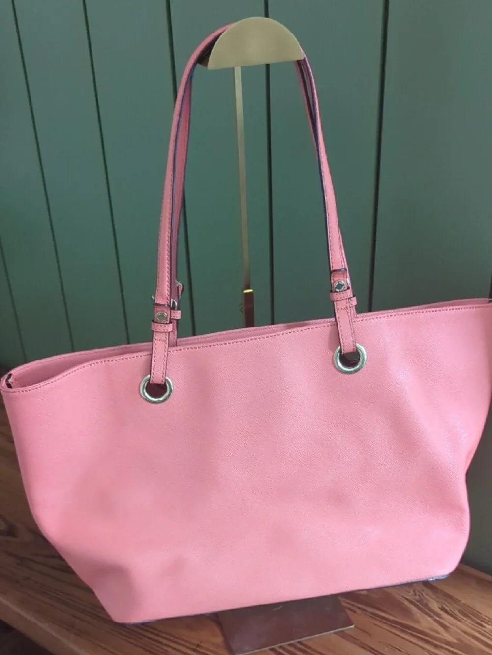 Calvin Klein Coral Pink Leather Tote
